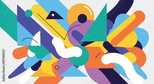 Colorful Abstract Geometric Shapes Design 2.