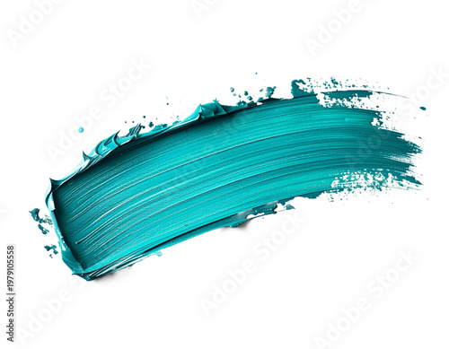 Horizontal teal paint swipe with heavy texture