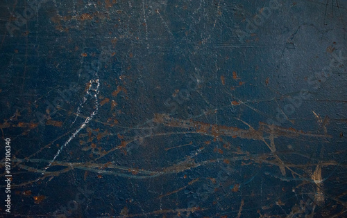 Imagen horizontal de un fondo de textura metalico azul desgastado y viejo 