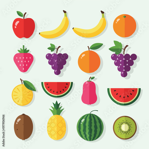 Colorful Assorted Fruits Displayed Together.