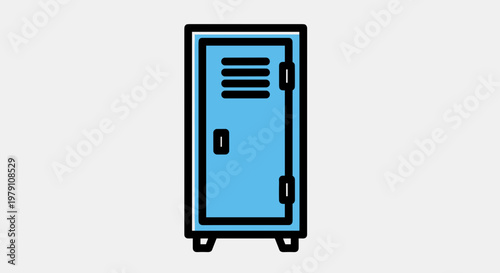 Blue metal storage locker cabinet.