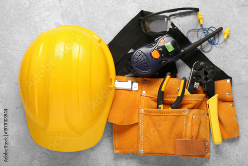 Hardhat with radio transcei...