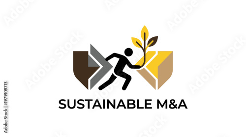 Sustainable MA Logo Featuring Businessman and Growth