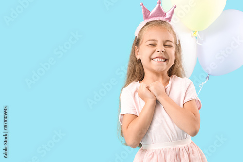 Cute little girl with air b...