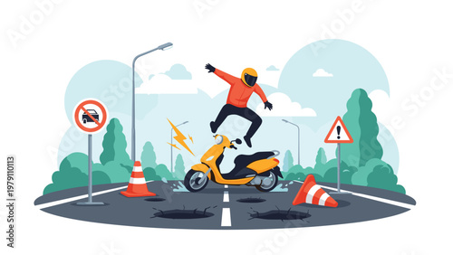 Professional DJ performing an energetic music set behind a turntable with large audio speakers and abstract colorful background elements.