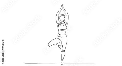 sketch of a woman in yoga pose
