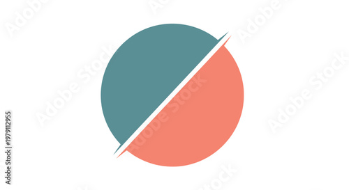 Pie Chart Divided into Two Sections.