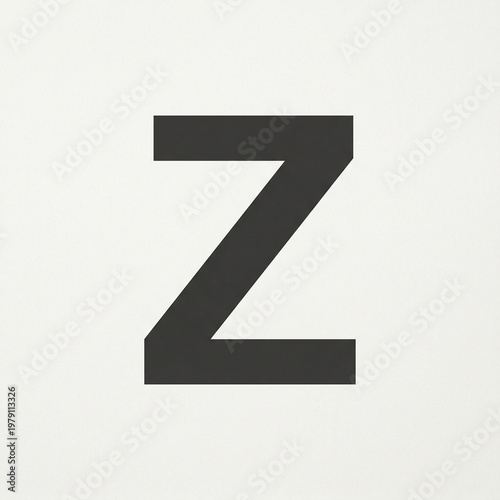 Large black letter Z typography on white background