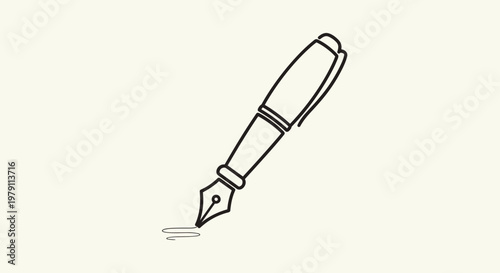 Fountain pen nib writing instrument.