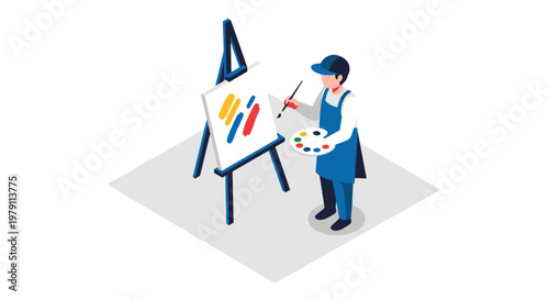 Man painting on an easel 1.