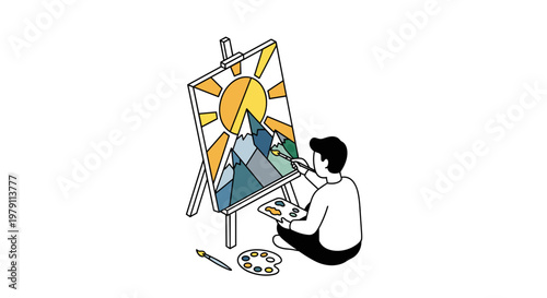Man painting on an easel 2.