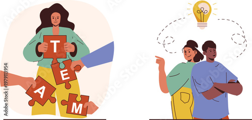 Two scientists collaborating on a chemistry experiment in a lab setting