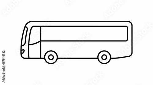 Simple outline drawing of a passenger bus for transportation.