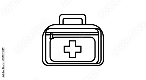 First Aid Kit Icon, Medical Emergency Bag, Health Care Symbol, Vector Illustration