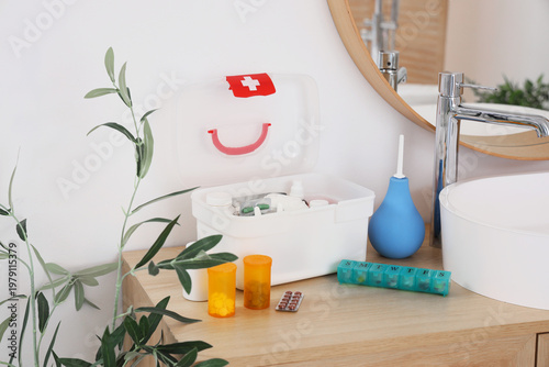 First aid kit with medicati...