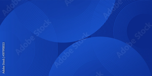 Abstract blue glowing geometric lines on dark blue background. Modern shiny blue circle. Suit for cover, poster, banner, brochure, header, vector modern