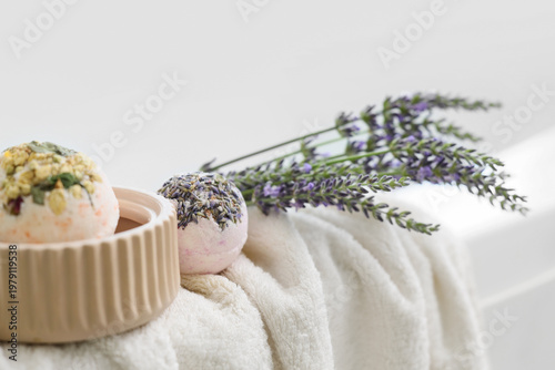 Floral bath bombs with lave...