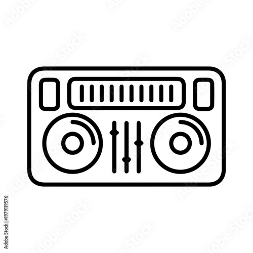  Dj deck icon, outline style.