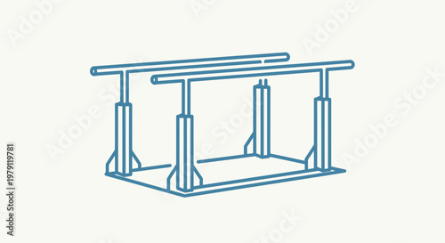 Gymnastics Parallel Bars Icon - Sports Equipment Vector Illustration