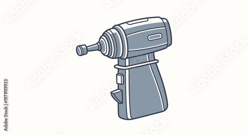 Illustration of a cordless power drill, a tool for construction and DIY projects