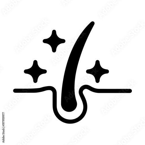 follicle shine icon on white background.