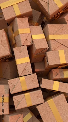 3D animation of gift boxes falling on dark background, Big Sale or Special Limited Offer concept