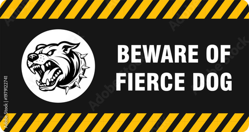 beware of fierce dog danger sign printable warning poster plaque for home template design