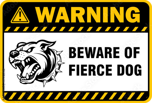 beware of fierce dog danger warning sign printable prohibited poster plaque template design
