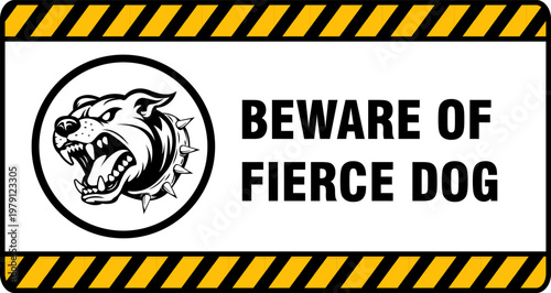 beware of fierce dog printable sign warning poster plaque for home template design