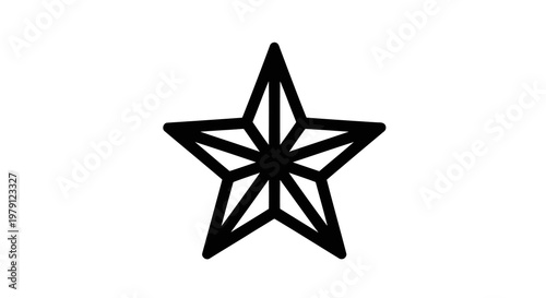 A simple black star icon on a white background is displayed prominently.