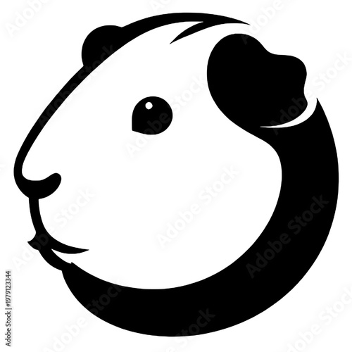 Cute guinea pig logo silhouette