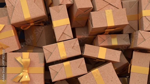 3D animation of gift boxes falling on dark background, Big Sale or Special Limited Offer concept