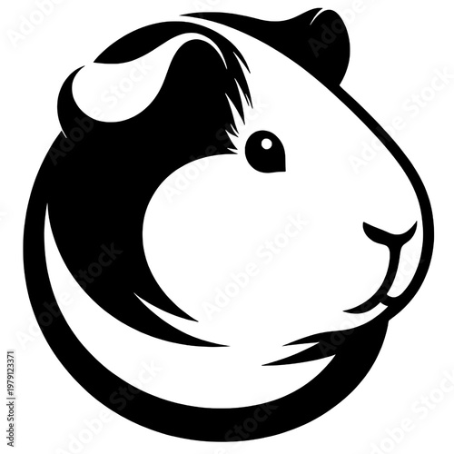 Cute guinea pig logo silhouette