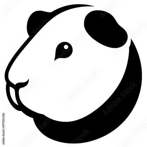 Cute guinea pig logo silhouette
