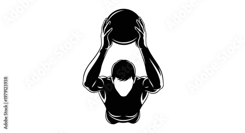 A person is seen lifting a heavy weight with both hands above their head.