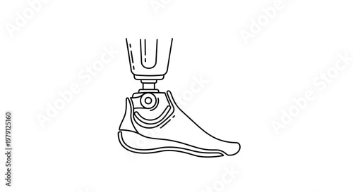 Prosthetic Leg Foot Icon - Modern Amputee Limb Technology