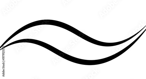 Simple black wavy lines on a white background, creating a minimalist design.