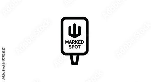 A simple black and white icon of a parking sign with the text marked spot.