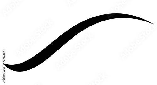 A simple black curved line on a white background is displayed.