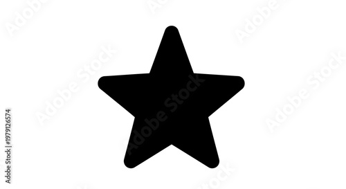 A simple black star icon on a white background is displayed prominently.