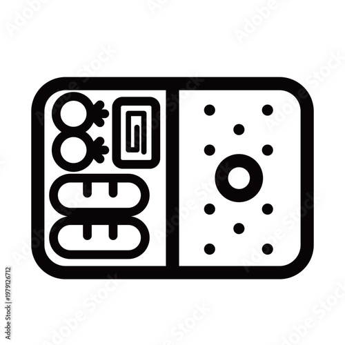 シンプルな四角いお弁当のイラスト