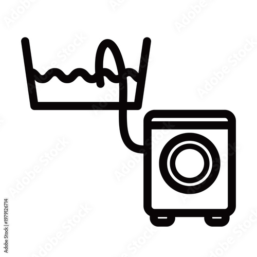 お風呂の残り湯で洗濯をするイメージイラスト