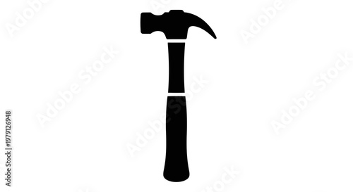 A simple black hammer icon on a white background for general use.