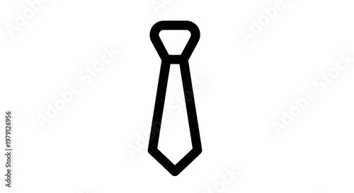 A simple black illustration of a necktie on a white background.