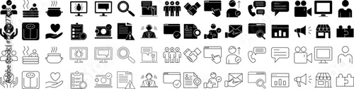 Communication and Media Icon Set Two Different Styles