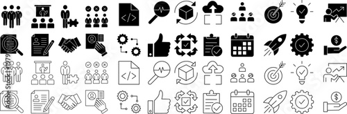 Professional Business and Management Icons Two Different Styles