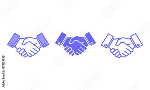 Handshake business partnership agreement icon.