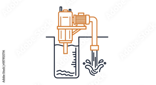 Submersible Pump System Draining Water from a Sump.