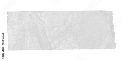 Clear adhesive cellophane tape piece stuck on a transparent background, featuring air bubbles and wrinkles