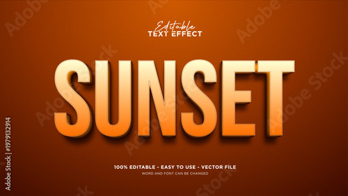 Orange 3d style editable text effect